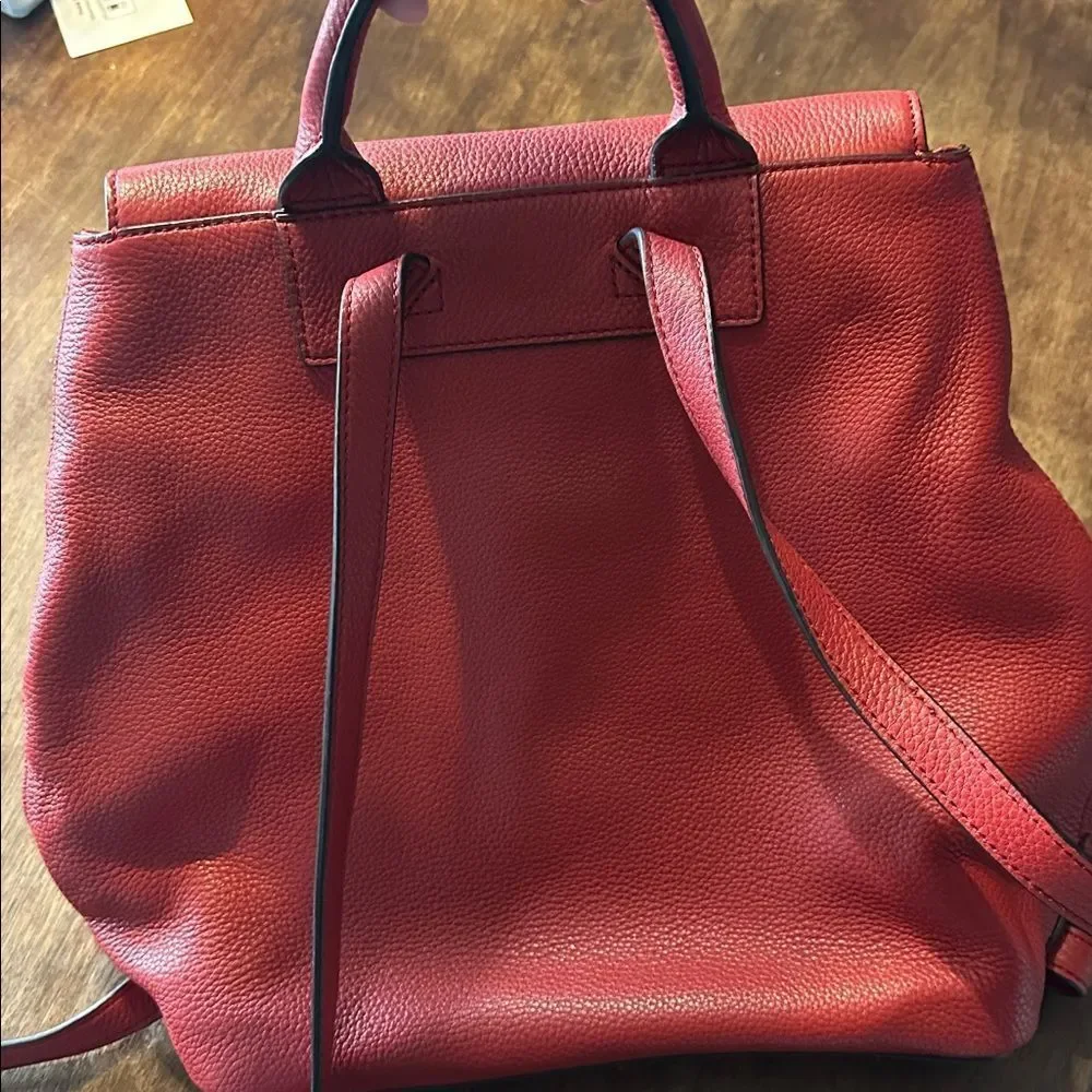 Tory Burch Red Thea Leather Backpack